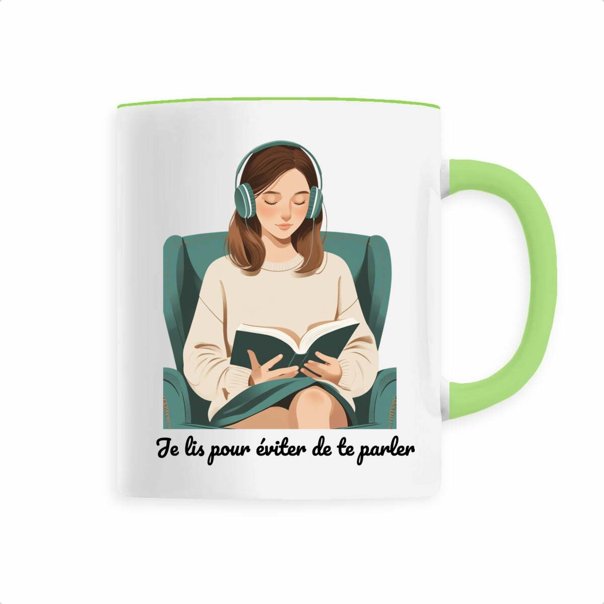 Mug “Je lis pour éviter de te parler”