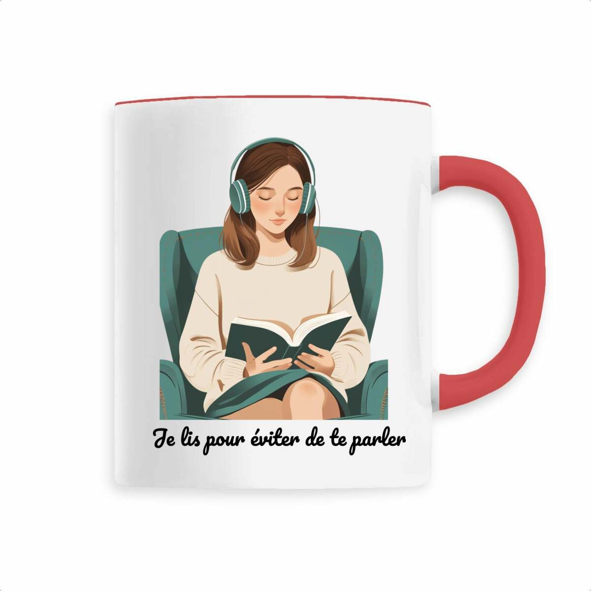 Mug “Je lis pour éviter de te parler”