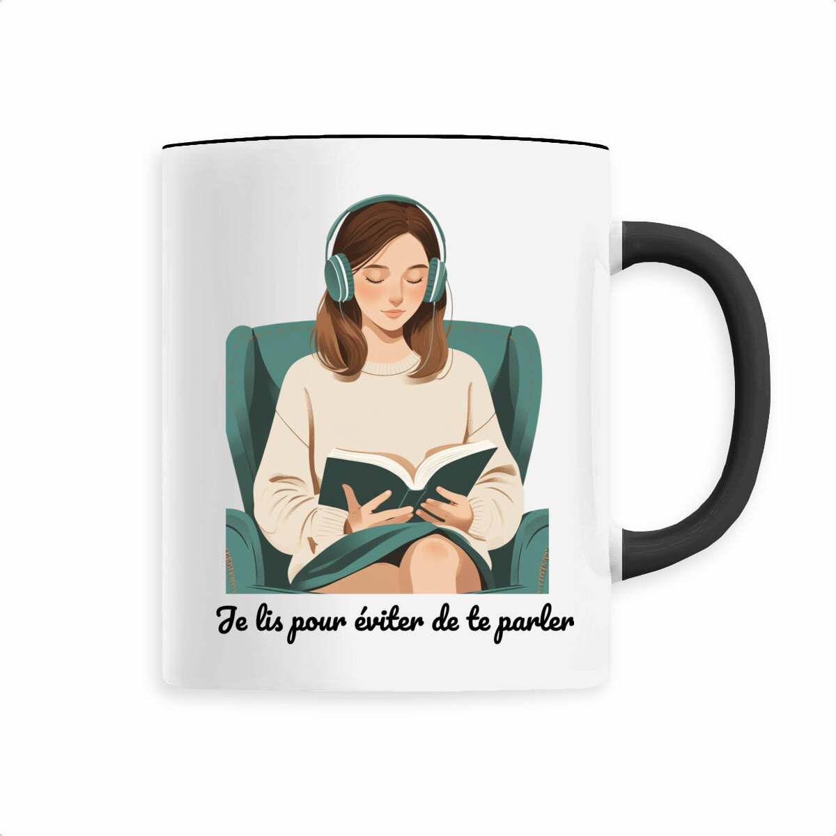 Mug “Je lis pour éviter de te parler”
