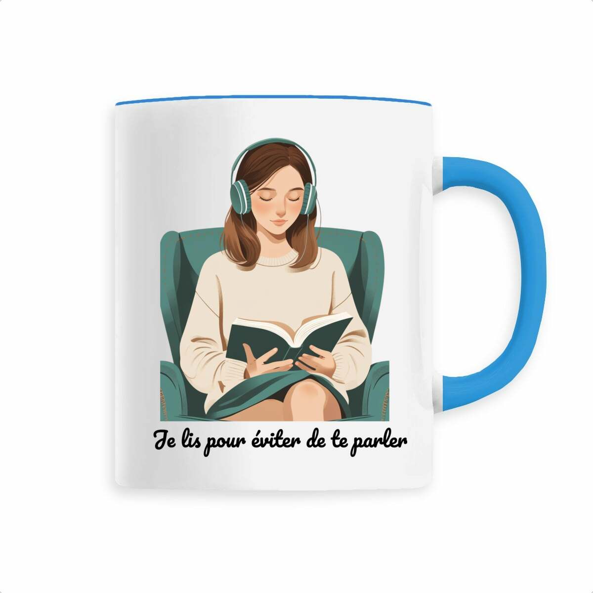 Mug “Je lis pour éviter de te parler”