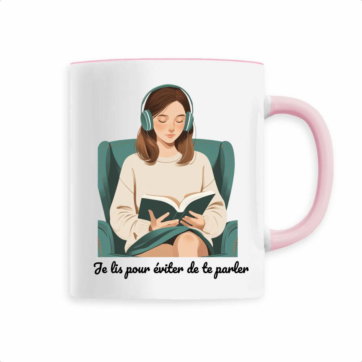 Mug “Je lis pour éviter de te parler”
